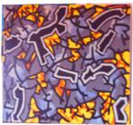 Joep Buijs(1962)Olie op doek"Abstracte Compositie Haring"Ges, Ophalen of Verzenden
