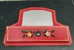 Spiegel,Rood,hout,beschilderd,Wand,1960,Kam,Haar,Brocante, Antiek en Kunst, Ophalen of Verzenden