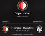 Feyenoord Sturm graz W1, Tickets en Kaartjes, Seizoenskaart, Eén persoon, September