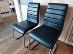 2 Sledestoelen, zwart kunst leer, Ophalen, Gebruikt, Twee, Zwart
