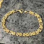 14k gouden armband platte koningsschakel nieuw