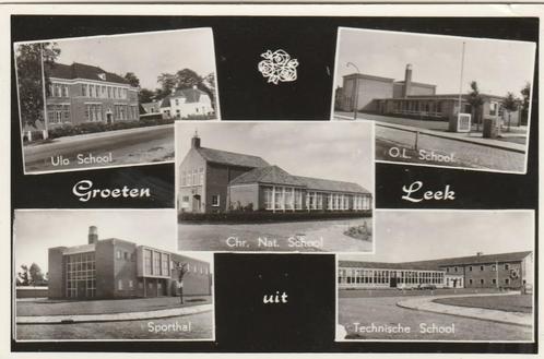 LEEK Ulo School Sporthal  Chr. O.L. Tech. Scholen Groeten, Verzamelen, Ansichtkaarten | Nederland, Gelopen, Groningen, 1960 tot 1980