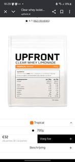 Upfront clear whey tropical, Sport en Fitness, Gezondheidsproducten en Wellness, Ophalen of Verzenden, Zo goed als nieuw, Poeder of Drank