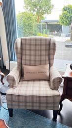 Klassieke geruite fauteuil, Huis en Inrichting, Fauteuils, Ophalen, 100 tot 125 cm, Zo goed als nieuw, 75 tot 100 cm