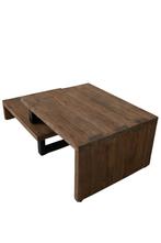 uittrekbare salontafel teakhout, 100 tot 150 cm, Nieuw, Metaal, Minder dan 50 cm