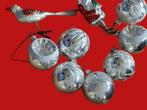 Vtg kerstversiering vogel en kerstman op knijper + 7 ballen, Diversen, Gebruikt, Ophalen of Verzenden