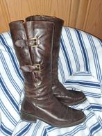 hoge laarzen, leer, maat 40, bruin., Kleding | Dames, Ophalen of Verzenden, Gedragen, Bruin, Hoge laarzen