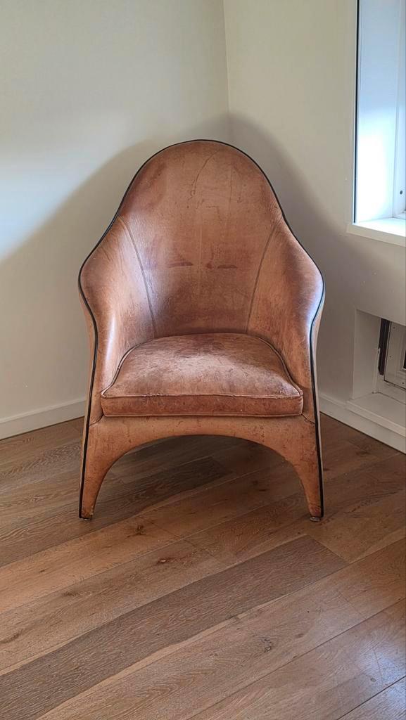 Bart Van Bekhoven Lounge Stoel - Artistiek 1990s, Huis en Inrichting, Fauteuils, Gebruikt, Leer, Ophalen