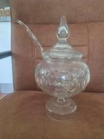 Antieke bowlpot met geslepen glas, Ophalen of Verzenden