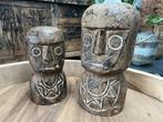 Javaanse houtsnijwerk beeld set Indonesie stoer sober groot, Verburgt Vintage, Nieuw, Ophalen of Verzenden, https://verburgtvintage.nl/#contact
