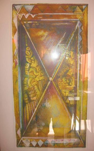 +Marianne Aulman(1956) Kleur Zeefdruk " Ap Maya II " Ges Gen beschikbaar voor biedingen