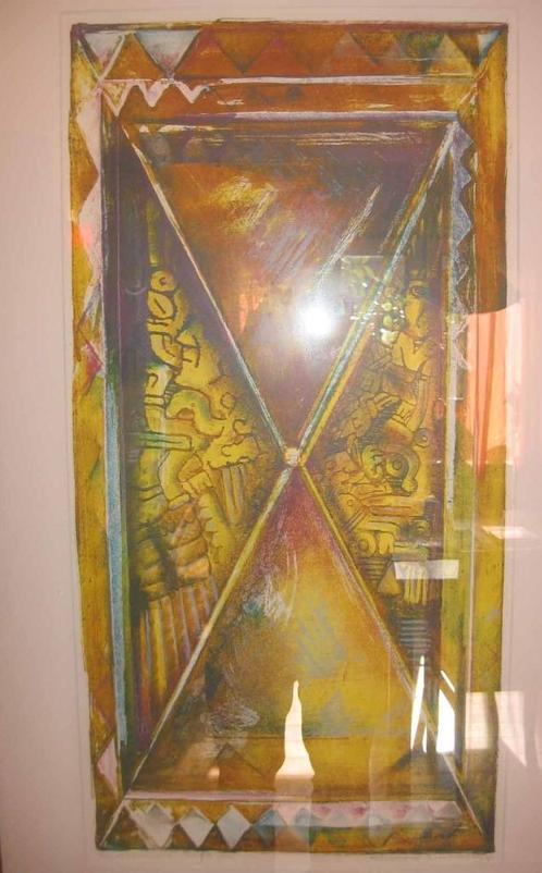 +Marianne Aulman(1956) Kleur Zeefdruk " Ap Maya II " Ges Gen, Antiek en Kunst, Kunst | Litho's en Zeefdrukken, Ophalen of Verzenden