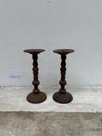 Set rustieke metalen kandelaars – brocante stijl, Antiek en Kunst, Antiek | Kandelaars, Ophalen of Verzenden, Overige materialen