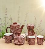 vintage servies Cepelia Opole ‘75– handbeschilderd porselein, Antiek en Kunst, Antiek | Servies compleet, Ophalen of Verzenden