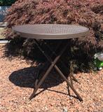 Tuintafel rond bruin inklapbaar rotan look kunststof, Tuin en Terras, Ophalen, Nieuw, Rond, Kunststof