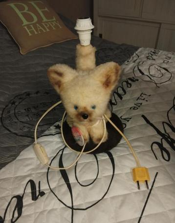 Vintage Pluche Poezenlamp tafel lamp - Zeldzaam! beschikbaar voor biedingen