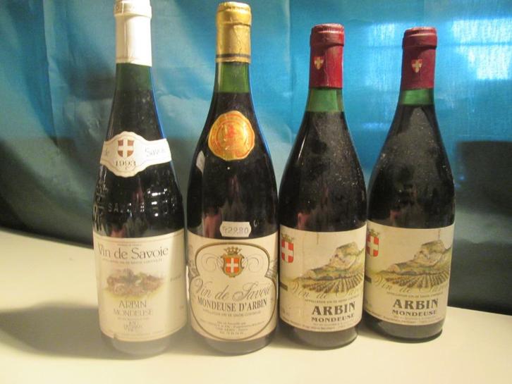 4x Vin de Savoie - Arbin Mondeuse -1988-1993, Verzamelen, Wijnen, Zo goed als nieuw, Witte wijn, Frankrijk, Vol, Ophalen of Verzenden
