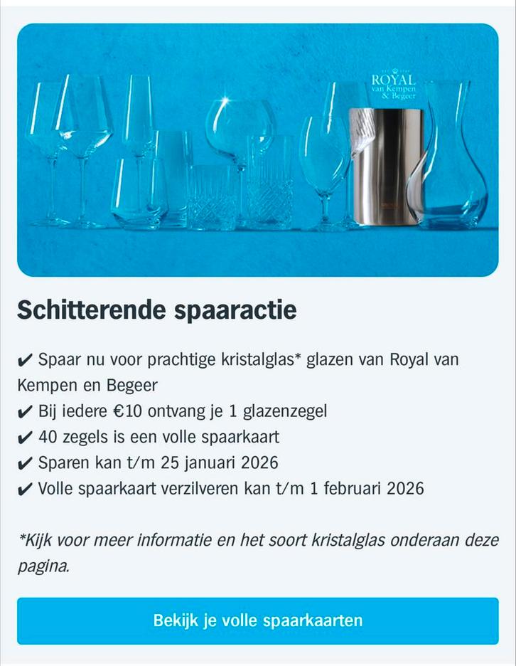 Albert Heijn glazen spaaractie / spaarkaarten, Verzamelen, Supermarktacties, Ophalen of Verzenden