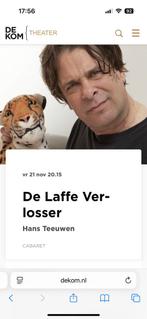 4 tickets H. Teeuwen De laffe Verlosser op 21-11 Nieuwegein, Drie personen of meer