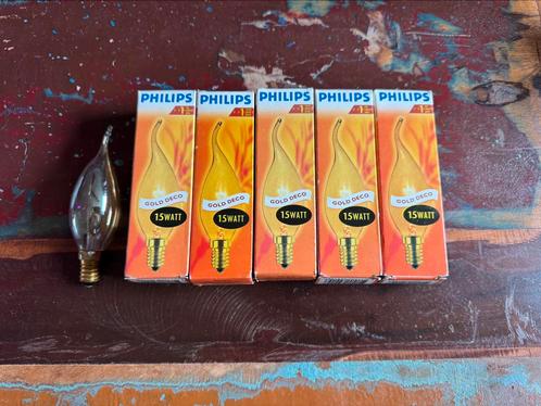 Philips gold deco vlamlamp gloeilamp nieuw 15 w, Huis en Inrichting, Lampen | Losse lampen, Nieuw, Ophalen of Verzenden