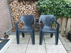 2 antracietgrijze stapelbare tuinstoelen, zgan, Ophalen, Zo goed als nieuw, Kunststof, Stapelbaar