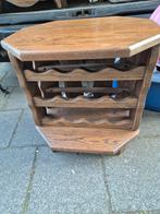 Eiken flessenrek tafel, Ophalen of Verzenden, Zo goed als nieuw, Hout, Minder dan 50 cm