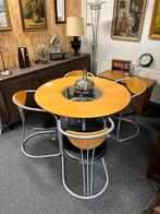 Ronde tafel met 4 bijpassende stoelen, Ophalen, Rond, Zo goed als nieuw, Vijf personen of meer