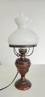 Koperen Olie Lamp op Lichtnet - 53cm, Ophalen of Verzenden, Minder dan 100 cm