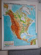 GROTE LANDKAART  NOORD EN MIDDEN AMERIKA, Ophalen, 1800 tot 2000, Landkaart, Zo goed als nieuw