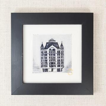 Ets Het Witte Huis Rotterdam 10x10 cm beschikbaar voor biedingen