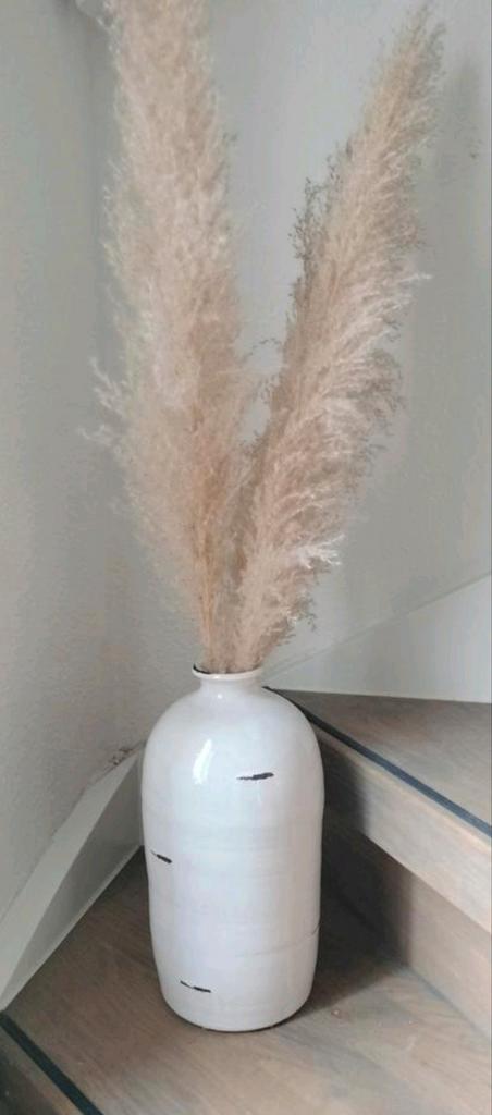 Vaas - Decoratieve Witte Vaas, Huis en Inrichting, Woonaccessoires | Vazen, Gebruikt, Wit, Minder dan 50 cm, Aardewerk of Porselein