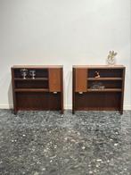 Set Vintage Wengé Nachtkastjes, Ophalen of Verzenden, Zo goed als nieuw, Hout