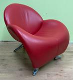 Leolux Papageno Rode Leren Fauteuil, Huis en Inrichting, Fauteuils, Ophalen, Gebruikt, Leer, 75 tot 100 cm