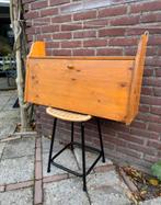 Vintage Hangend Grenen Secretaire - Klein Bureau, Huis en Inrichting, Ophalen of Verzenden