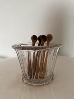 Brocante: Set van 4 houten zout lepeltjes, Antiek en Kunst, Ophalen of Verzenden