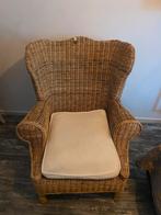 Riviera maison fauteuil rattan met kussen, Ophalen, Zo goed als nieuw, Riet of Rotan, Landelijk
