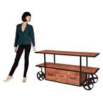 Ladekast Mangohout TV kast Dressoir Retro meubel Kast Mango, Info@dehanzeherten.nl, 150 tot 200 cm, Nieuw, Ophalen of Verzenden