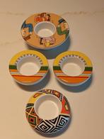 4 Vintage Design Eierdopje Theelichthouder Memphis Pop Art, Ophalen of Verzenden, Zo goed als nieuw