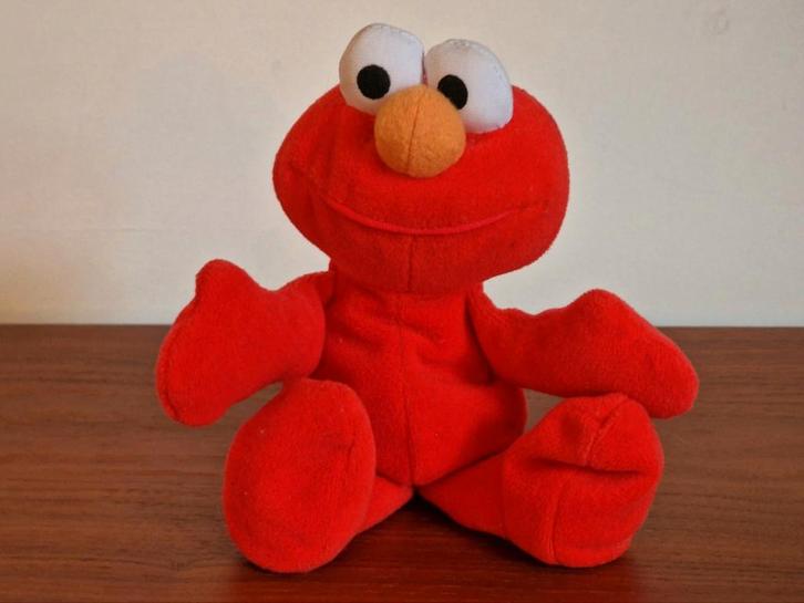 Sesamstraat Tyco preschool Beans knuffel Elmo 1997 Vintage, Kinderen en Baby's, Speelgoed | Knuffels en Pluche, Zo goed als nieuw