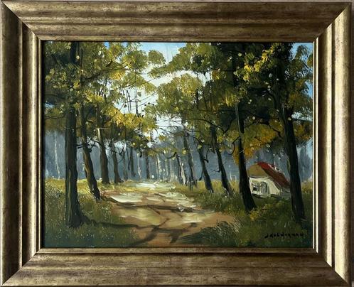 Olieverfschilderij Kelderman - Boshuisje, Antiek en Kunst, Kunst | Schilderijen | Klassiek, Ophalen