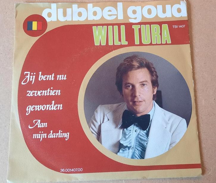 will tura  dubbel goud  jij bent nu zeventien  geworden, Cd's en Dvd's, Vinyl | Nederlandstalig, Zo goed als nieuw, Levenslied of Smartlap