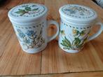 2 vintage theemokken  met zeefje en deksel, Huis en Inrichting, Keuken | Servies, Ophalen of Verzenden, Zo goed als nieuw, Overige stijlen