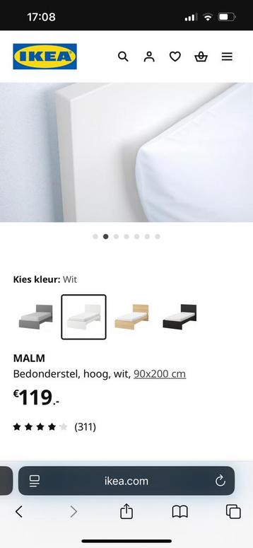 Malm bed wit ikea 1 persoons - afbeelding 3