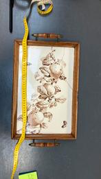 Houten dienblad met tegeltableau, Antiek en Kunst, Antiek | Woonaccessoires, Ophalen of Verzenden
