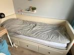 Hemnes Ikea bed met 3 lades en uitschuifbaar tot 2 personen, Ophalen, Gebruikt, Eenpersoons, Wit