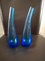 2 blauwe vazen, Ophalen of Verzenden