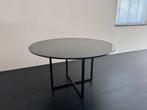 Zwarte marmeren tafel, Huis en Inrichting, Ophalen, Gebruikt, Rond, 100 tot 150 cm