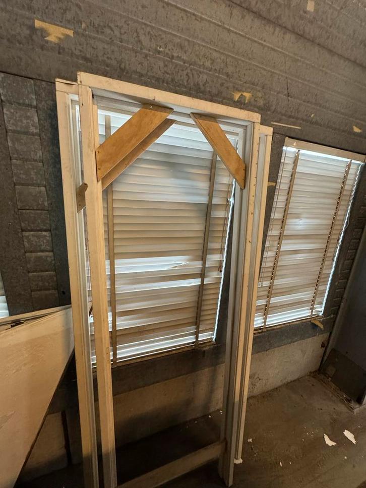Deur + 2x Kozijn . Losse onderdelen, Doe-het-zelf en Verbouw, Deuren en Horren, Gebruikt, Binnendeur, 200 tot 215 cm, 80 tot 100 cm