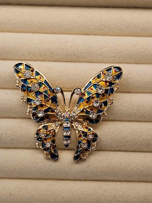 Antiek stijl vlinder broche met emaille, Sieraden, Tassen en Uiterlijk, Broches, Nieuw, Ophalen of Verzenden