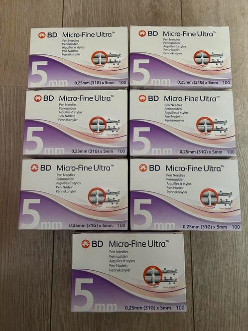 BD Mirco-Fine Ultra 5 mm insuline pennaalden (7 doosjes), Diversen, Verpleegmiddelen, Nieuw, Ophalen